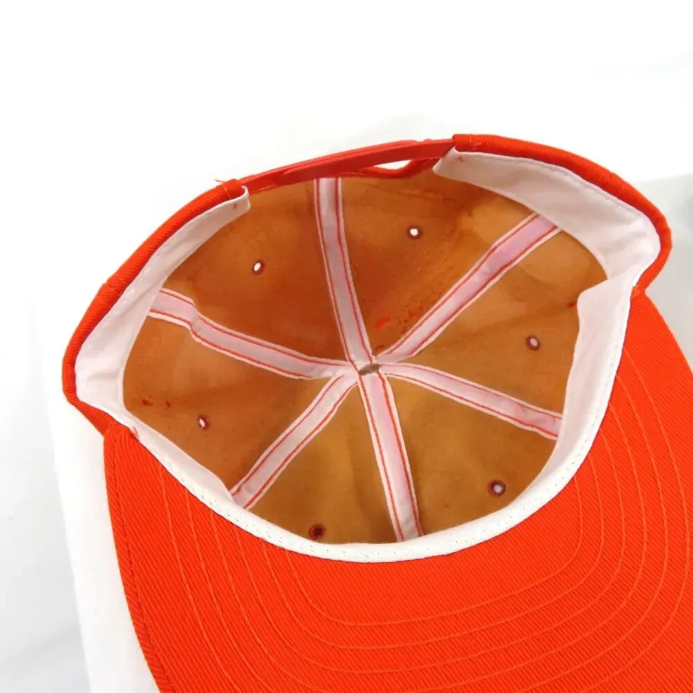 Swingster Roughneck Trucker Hat Cap Orange Black Made in USA Adjustable Snapback